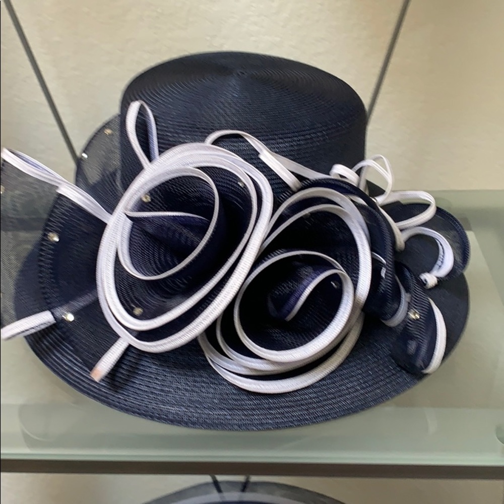 Blue and white Sunday Hat